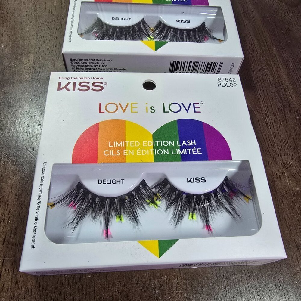 4 Pack - KISS 'Love is Love' Limited Edition Pride False Eyelashes ‘Delight’ - Picture 4 of 5